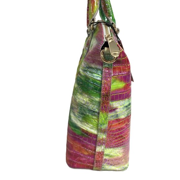 Brahmin LARGE Duxbury Satchel Delight Croc Leather Bag + Wallet + CC Holder NEW - Picture 5 of 13